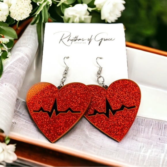 Heartfelt Elegance: Dazzling Heartbeat Earrings for the Passionate Professional! - Picture 3 of 9